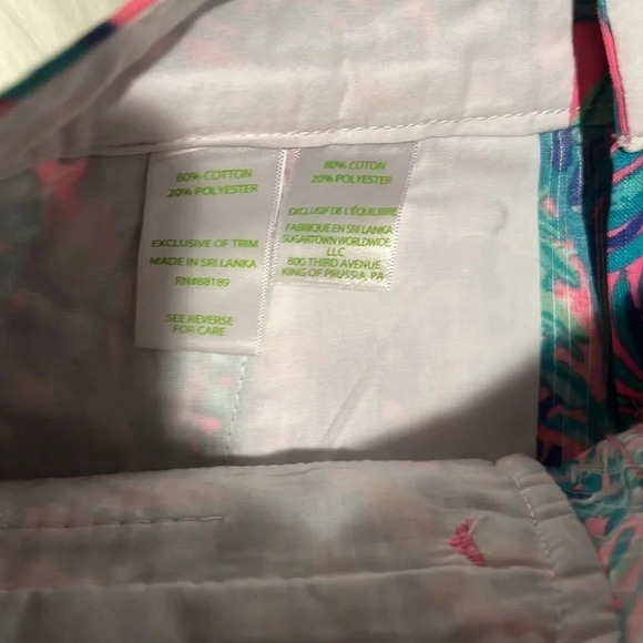 Lilly Pulitzer Callahan pink sunset Cocoa breeze shorts size 00 pink blue preppy - Picture 4 of 7